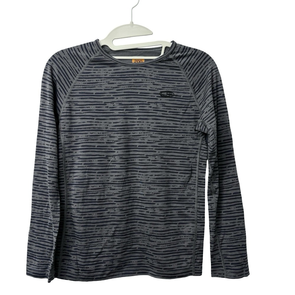 Icebreaker Body fit 200 13-14 Yrs Gray Striped Long Sleeve Base Layer